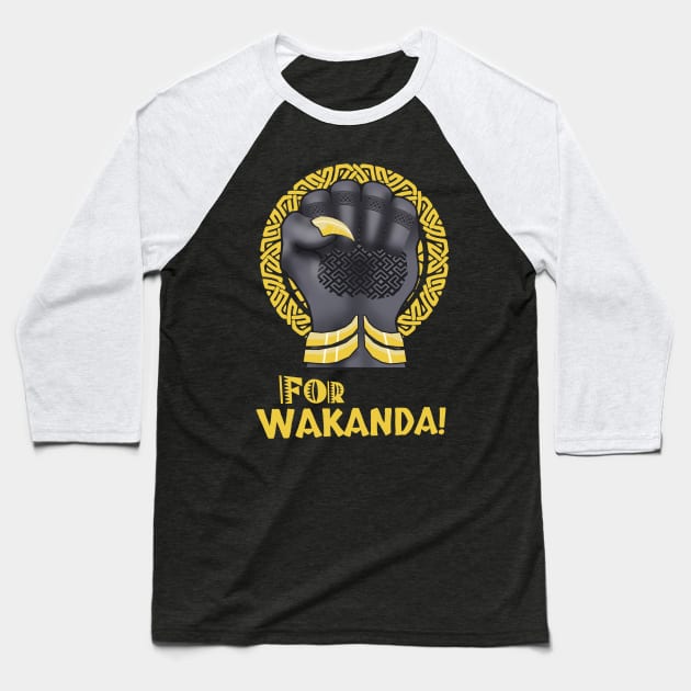 For Wakanda! Baseball T-Shirt by maxheron